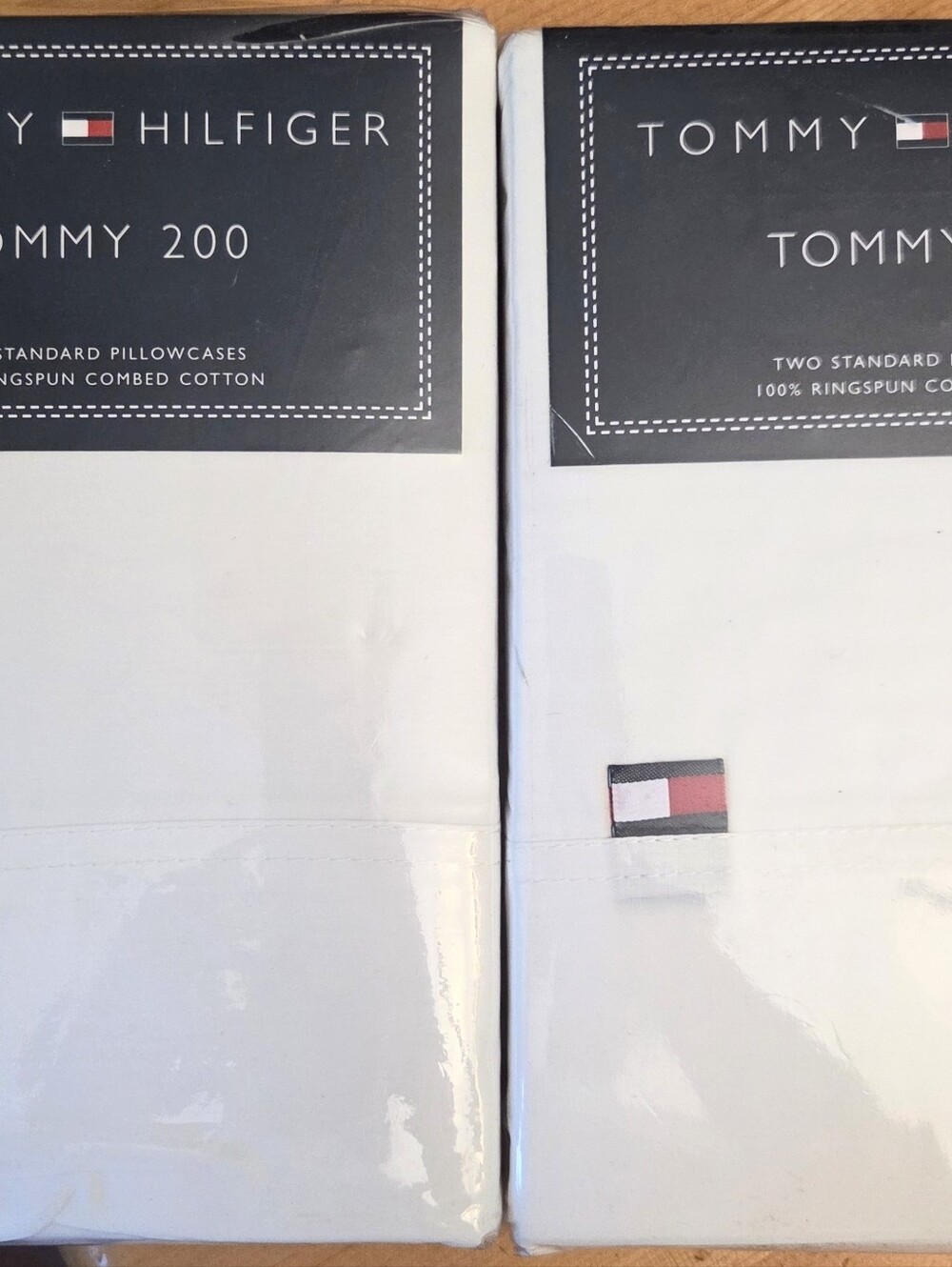 Tommy Hilfiger NEW Vintage 2004 4 Standard Pillowcases White 100% Cotton 2pks.